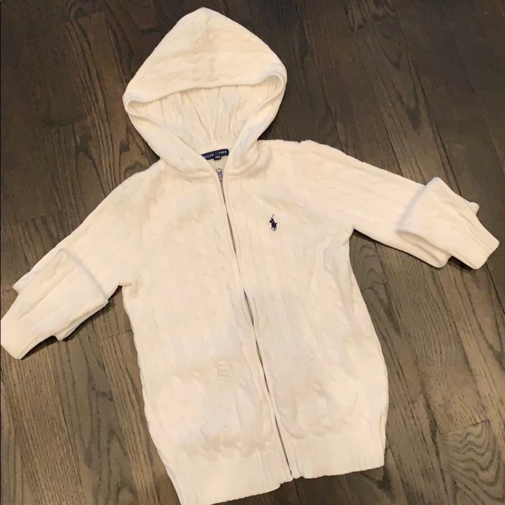 Ralph Lauren White Sweater Hoodie